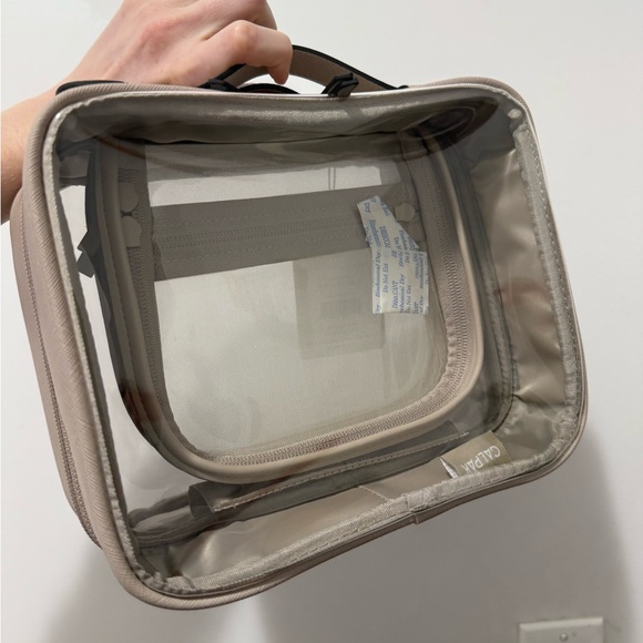 NWT Calpak Medium Clear Cosmetic Case in Stone - Picture 5 of 7